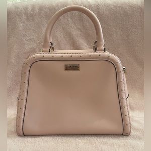 Kate Spade Baby Pink Leather Handbag with Crossbody Strap